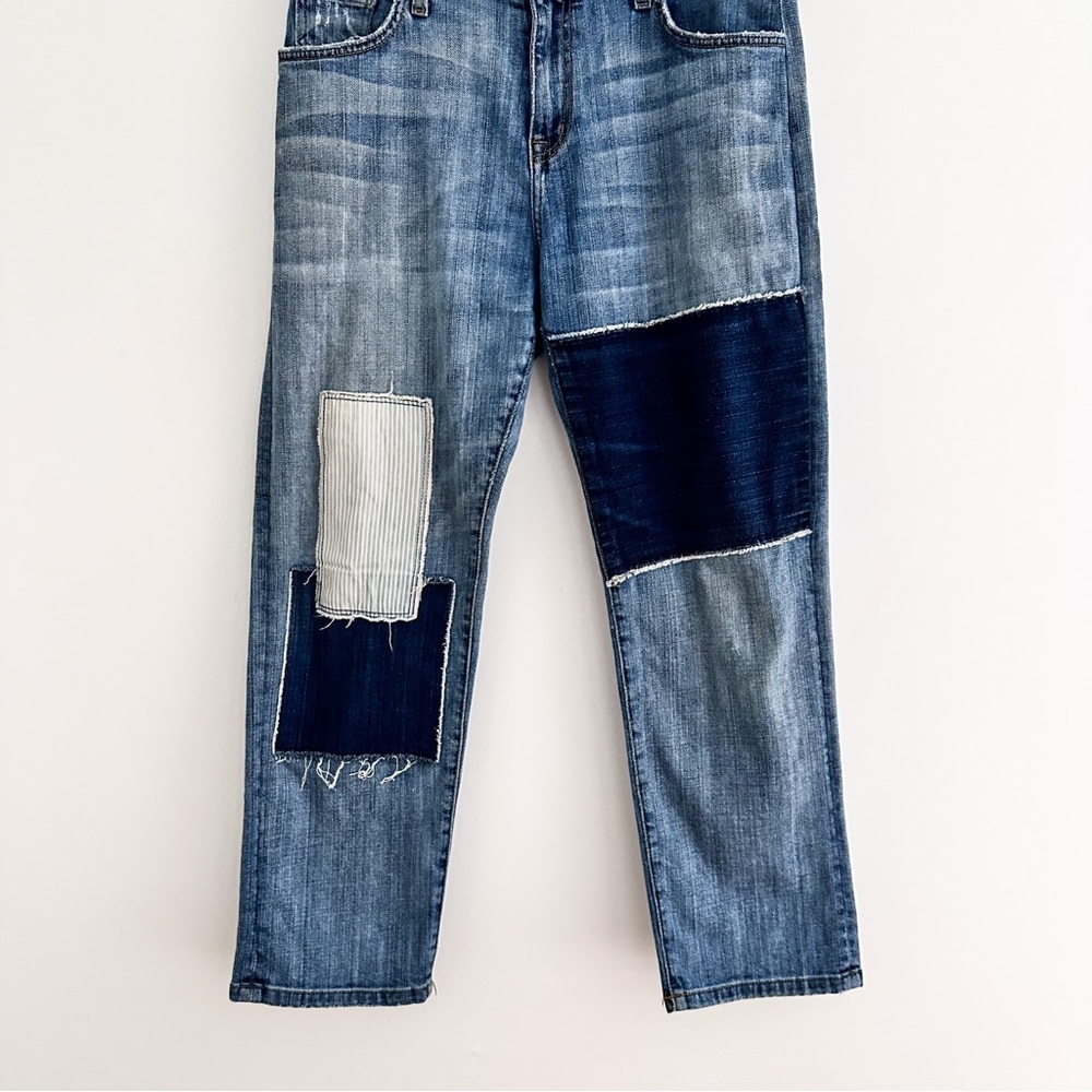 Current/Elliott Blue Patchwork Boyfriend Jeans - image 5